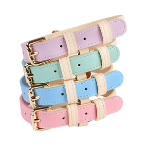 Kerah anjing kulit untuk anjing kecil sedang besar dapat disesuaikan lembut antilembap kerah anak anjing dengan gesper Aloi - Product Image 3