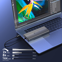 Thunderbolt 5 80Gbps 1/2/4/8 TB M.2 NVMe SSD Eksternal Driver Ultra Cepat Drive SSD Eksternal dengan Kipas Pendingin Casing Aluminium