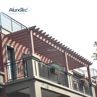 Bâche d'extérieur moderne en plastique et bois, couverture de Patio, Pergola, Pergola, jardin WPC, auvent