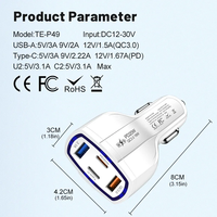 Chargeur rapide USB Type C, prise 12V-24V, multi-ports, charge rapide, chargeur de voiture Type C, charge rapide 4 en 1, chargeur de voiture OEM