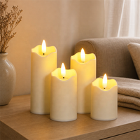 Bougies de pilier de LED sans flamme scintillantes réalistes avec tête oscillante à piles pour décorations d'Halloween intérieures et extérieures