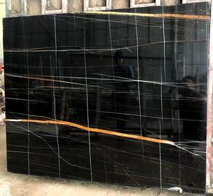 Marbre Noir et or, nouvelle collection, accessoire élégant, Noir et jaune or avec veines blanches - Product Image 3