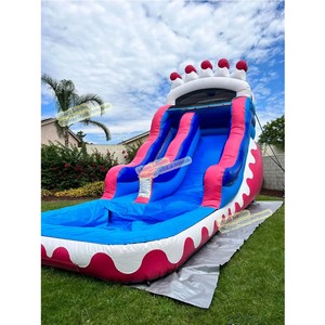 Tobogán Acuático Inflable de PVC Comercial de 8x4x6m con Forma de Corona de Reina Rosa y <span class=keywords><strong>Casa</strong></span> de Brinco para Adultos y Niños - Product Image 1