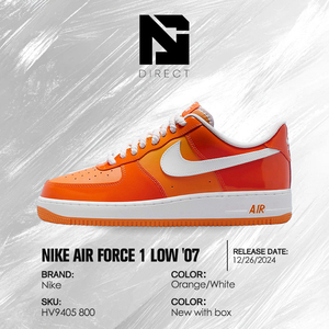 Zapatillas Nike Air Force 1 '07 Lv8 'Safety Orange Patent' Casuales con Cordones para Todas las Temporadas, Estilo Deportivo para Caminar - Product Image 6