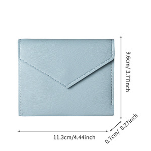 Petit sac à main en cuir avec logo personnalisé, porte-monnaie pliable pour femmes avec carte bancaire et carte d'identité - Product Image 2