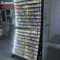 Présentoirs de Vitrine LED PSA TCG à Éclairage Simple Face pour Cartes Gradées, Supports Métalliques Repositionnables pour Magasins de Cartes à Collectionner