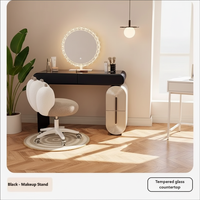 Coiffeuse romantique style crème, éclairée et réglable, idéale pour appartement, moderne, minimaliste, pour chambre à coucher, tendance