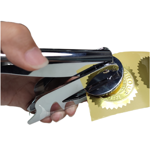 Tùy Chỉnh Logo Kim Loại Heavy Duty 3D Da Notary Stamp Bàn Dập Nổi Logo Seal <span class=keywords><strong>Embosser</strong></span> - Product Image 1