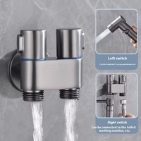Ensemble de pulvérisateur de bidet OEM à double commande, pistolet de toilette haute pression portable, robinet d'angle pour salle de bain, machine à laver, nettoyage des animaux