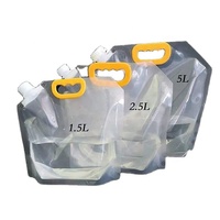 Sac de boisson transparent 5L sacs de 1 gallon pochette de boisson pochette de bec de bière réutilisable en plastique liquide sacs de poche de bec debout avec poignée