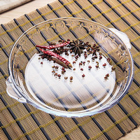 Plats en verre ronds de 10 pouces assiette claire résistant à la chaleur Borosilicate cuisine ustensiles de cuisson tarte en verre assiettes de cuisson