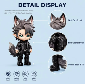 Figurines d'action en gros, directement <span class=keywords><strong>de</strong></span> l'usine : Figurine <span class=keywords><strong>de</strong></span> collection en PVC <span class=keywords><strong>de</strong></span> l'adolescent loup-<span class=keywords><strong>garou</strong></span> rockeur d'anime, jouet artistique <span class=keywords><strong>de</strong></span> designer pour la décoration <span class=keywords><strong>de</strong></span> la maison et du bureau, ou comme cadeau. - Product Image 2