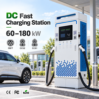 Station de recharge pour véhicules électriques haute puissance 60 120 160 kW, 250 A, phase 3, câble de 5 m, montage au sol, entrée 380 V, CCS1/CCS2/CHAdemo pour voiture électrique