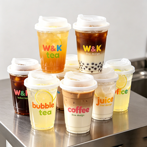 Vaso Redondo de Plástico PET de Doble Pared de 16 oz 500 ml con Logotipo Personalizado para Bodas, Vasos Desechables Ecológicos Transparentes Esmerilados de 16 oz para Café - Product Image 1