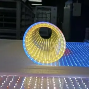 LED גמיש שקוף קריסטל מסך פרסום מסך פרסום לדלת זכוכית קניון Led מסך גמיש