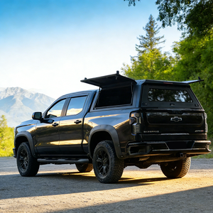 Cubierta de caja de camioneta de aluminio impermeable y adaptable para todo tipo de clima, tipo toldo, para SILVERADO 1500 2019+ 5.8FT, con portaequipajes antirrobo - Product Image 1