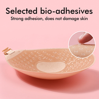 Soutien-gorge adhésif en silicone respirant avec micro-trous d'aération, soutien-gorge sans dos pour usage quotidien, pasties réutilisables à retrait indolore