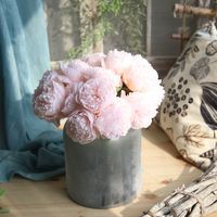 BF-PY15 Bouquet de fleurs artificielles en soie blanches et bleues faites à la main pour la décoration de la maison, idéal pour la rentrée scolaire et Noël