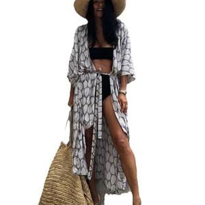 2025 chemisier en coton imprimé feuilles florales un cardigan de style soutien-gorge pour la protection solaire pour les <span class=keywords><strong>vacances</strong></span> et les vêtements de plage - Product Image 5