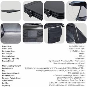 La Carpa de <span class=keywords><strong>Techo</strong></span> Rígida de Aluminio Más Delgada del Mundo - Para las Cuatro Estaciones, Una Habitación, Ultrafina de 11.5 cm, Ligera de 56 kg para SUV, Aerodinámica - Product Image 6