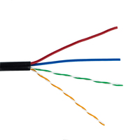 Cable de alimentación de CC de cobre 26awg para exteriores CAT5e Cable de red LAN de 2 pares para exteriores con cable de alimentación para Control