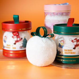 Boule de ruban en peluche scintillante rose, cadeau de noël, surligneur scintillant, boule de poudre - Product Image 6