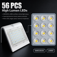 Lampe murale solaire 4W, lampe de sécurité LED haute luminosité, double éclairage, éclairage décoratif de jardin IP65