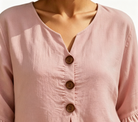 Ensemble deux pièces en lin pour femme, haut à col en V et manches courtes à volants, pantalon court à taille élastique, tenue décontractée d'été, ensemble court deux pièces pour femme