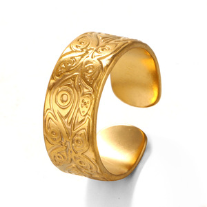 <span class=keywords><strong>Bague</strong></span> en acier inoxydable de style européen et américain avec un motif décoratif, <span class=keywords><strong>bague</strong></span> de mode bohème vintage de style français pour femmes - Product Image 5