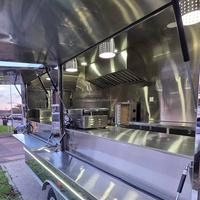 Carrito Móvil para Exteriores, Barra Móvil para Hot Dogs, Postres, Café, Helados, Refrescos, Camión de Comida Rápida, Remolques para Crepas, Totalmente Equipados