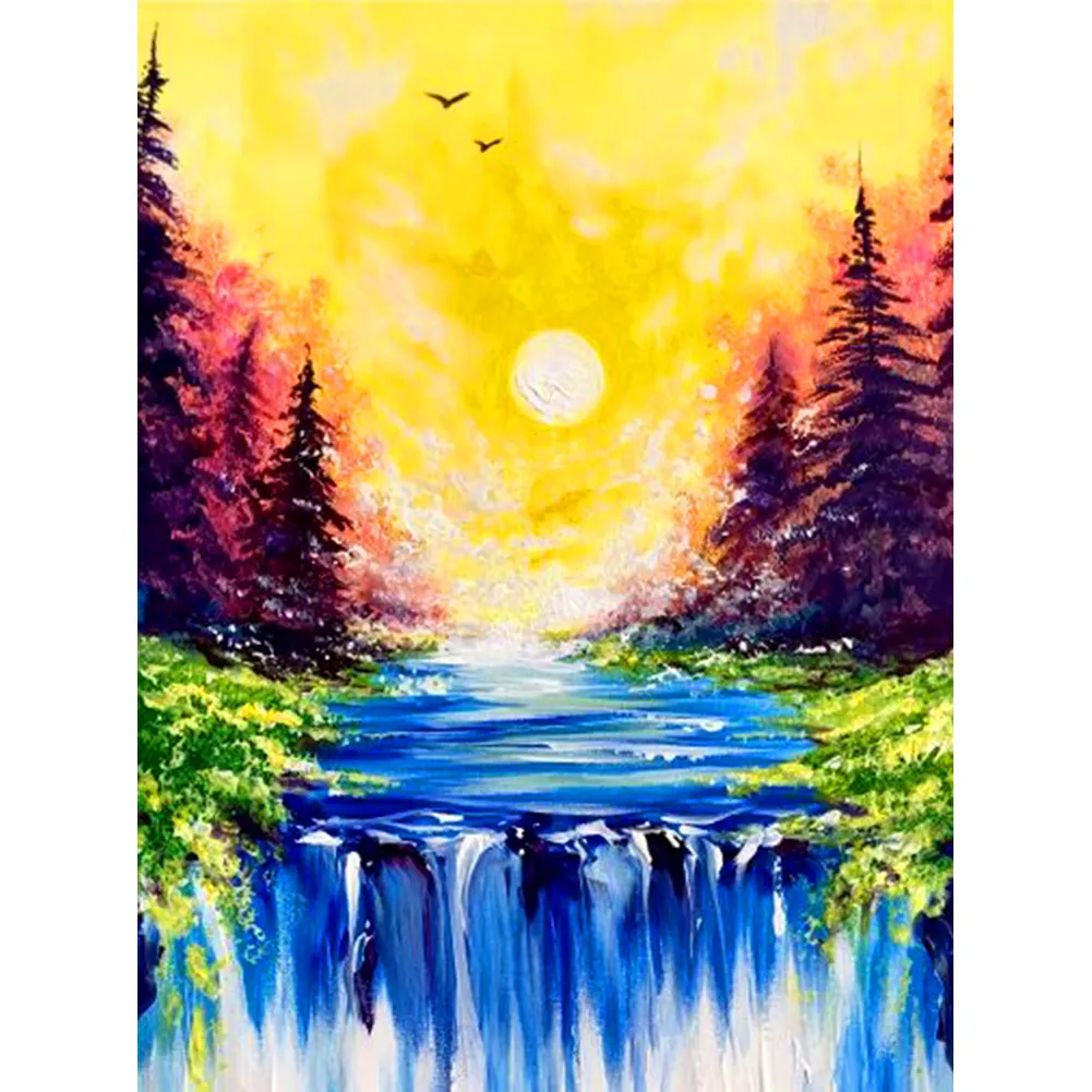 2020 hot models 5d DIY diamond painting sunset and galaxy mural landscape diamond painting crystal mosaic kit