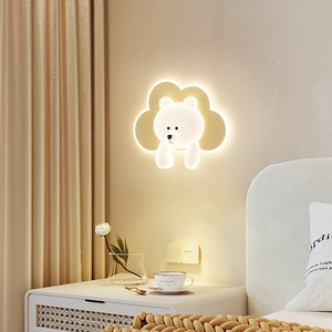 Lampada da parete a Led camera da letto comodino creativo orso del vento lampada da parete carina decorazione per <span class=keywords><strong>bambini</strong></span> lampada da parete a nuvola per camera all'ingrosso - Product Image 2