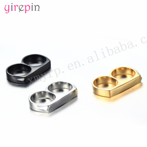 Mode Nouveau Style En Acier Inoxydable Double Doigts Anneau À La Mode Docteur Étrange Marvel En Acier Inoxydable Double Doigts Anneau Pour Hommes - Product Image 5