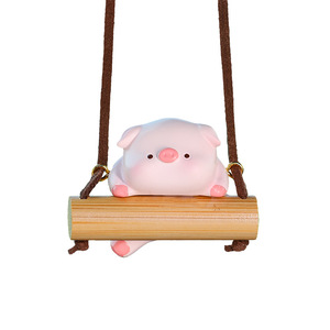 จี้รูปหมูการ์ตูน Ruijie ทำจากเรซิ่น สำหรับตกแต่งกระจกมองหลังในรถยนต์ - Product Image 5