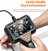 Endoscope industriel P80 avec écran HD de 4,3 pouces, caméra endoscopique étanche de 8 mm pour la réparation automobile et l'inspection des canalisations d'égouts
