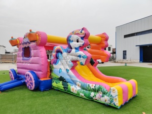 <span class=keywords><strong>Château</strong></span> gonflable commercial <span class=keywords><strong>en</strong></span> PVC avec toboggan, thème licorne et princesse, pour fêtes d'enfants <span class=keywords><strong>en</strong></span> extérieur et location - Product Image 5