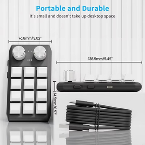 Multifunctional <strong>Macro</strong> Mechanical <strong>Keyboard</strong> with 12 Customizable Keys 2 Knobs - One-Handed RGB <strong>Gaming</strong> Keypad Programmable - Product Image 6