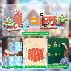 Blocs de construction magnétiques en forme de cube de 2 cm, 98 pièces, jeu sensoriel STEM, thème pour garçons et filles, puzzle de blocs magnétiques, ensemble de construction - Product Image 4