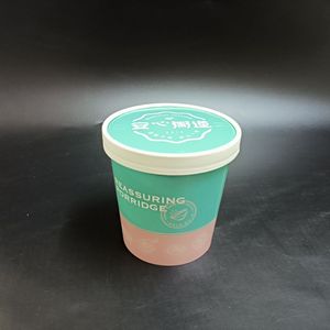 SP2880 porridge usa <span class=keywords><strong>e</strong></span> getta di alta qualità, tagliatelle, zuppa a parete singola secchio di carta con coperchio. Logo personalizzato - Product Image 2