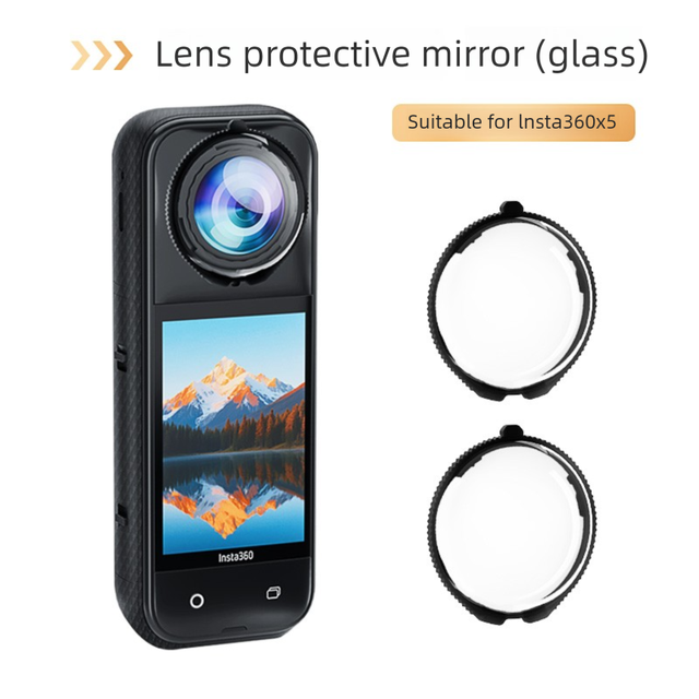 Insta360 X5 Advanced Protective Mirror Sports Camera Accessories Lightweight High Quality Tempered Glass Lens Case 10H Hardness