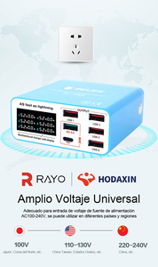 Cargador Lightning con Pantalla Digital de 6 Puertos RELIFE RL-304P, Carga Rápida de 3A, Protocolo PD QC, Conexión Inteligente <span class=keywords><strong>para</strong></span> Múltiples Dispositivos - Product Image 3
