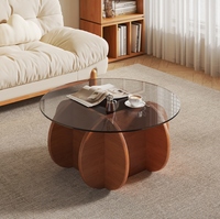 Table basse moderne en bois de chêne durable pour les petites maisons, le salon et le balcon - Facile à nettoyer
