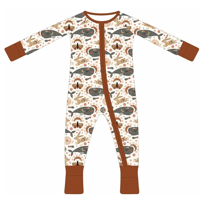 Personalizzato 95% bambù 5% Spandex Baby IToddler pagliaccetti vestiti pigiama neonato tutina abbigliamento per bambino