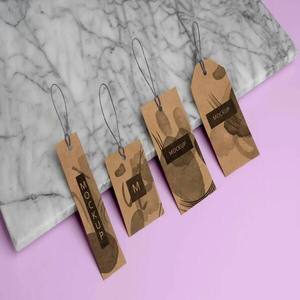 Etiquetas colgantes de papel con cinta de tela para prendas de vestir, calzado, etiquetado, uso en artículos de producto. - Product Image 3