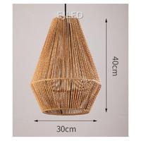 Luminaire suspendu en corde de chanvre, lustre moderne nordique pour salon, chambre, café, restaurant, modèle RP0508