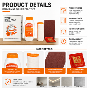 Juego de Rodillos de Pintura de 500G, Kit de Repintado de Paredes con Rodillo de Alta Cobertura y Papel de Lija para Decoración del Hogar - Product Image 4