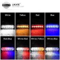 Luz de Advertencia Estroboscópica de Emergencia de 6 Ledes, Barra de Luces Intermitentes para Parrilla, Baliza para Camión y Coche, Luz de Tráfico Ámbar, Rojo, Azul y Blanco