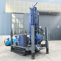 Foreuse rotative hydraulique pour forage diesel sur chenilles puits d'eau de 300m de profondeur avec moteur de boîte de vitesses et composants du noyau du moteur