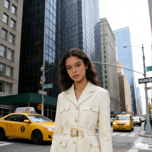 Nuova Giacca <span class=keywords><strong>Blazer</strong></span> da <span class=keywords><strong>Donna</strong></span> Casual <span class=keywords><strong>con</strong></span> Tasche Multiple, <span class=keywords><strong>Cintura</strong></span> e Bottone Singolo in Tessuto - Product Image 2