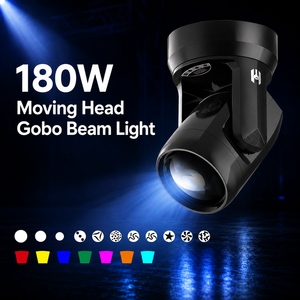 Projecteur LED mobile 180W avec Gobo et faisceau lumineux, IP20 DMX512, effet stroboscopique réglable et arc-en-ciel, éclairage de scène pour discothèque, fête, mariage, événement - Product Image 4